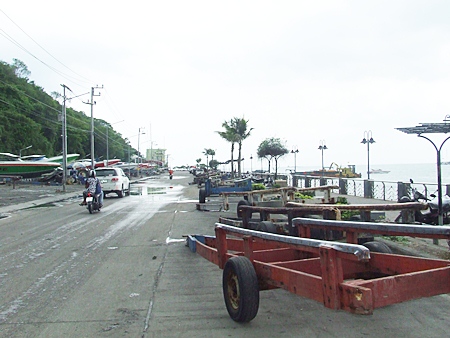 Boats and trailers have taken over this section of the public park next to Bali Hai pier.